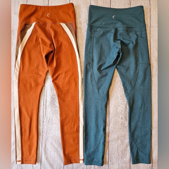 Zyia Active Women's Size 2 Lot 2 Pair Leggings Orange Teal 24 Inch 7/8 Ankle - Picture 2 of 10